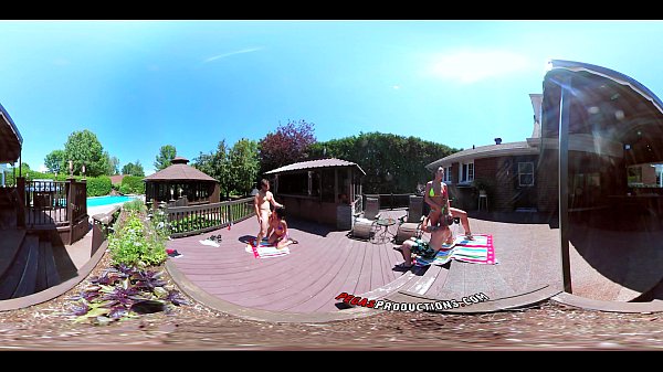 way porn vr group orgy by the pool in public